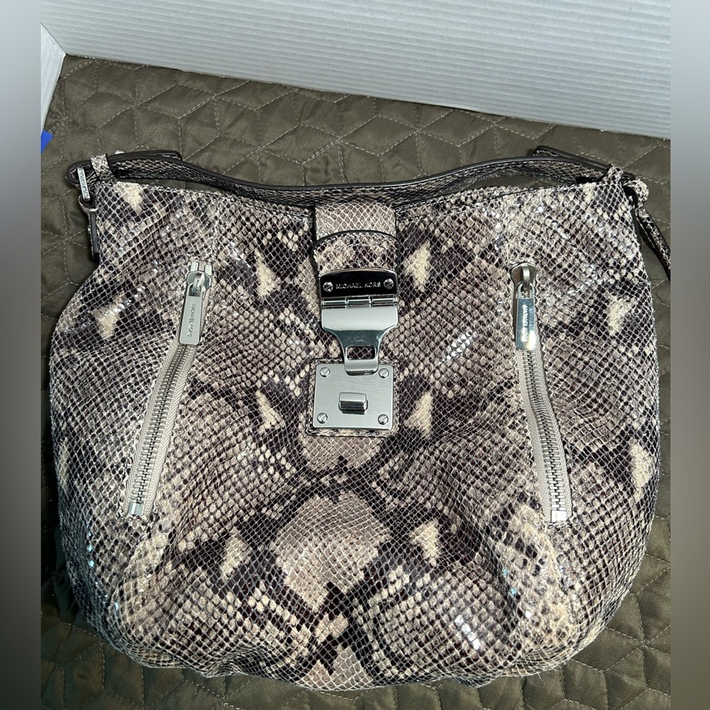 Michael Kors Python Embossed Jenna Tote - image 5
